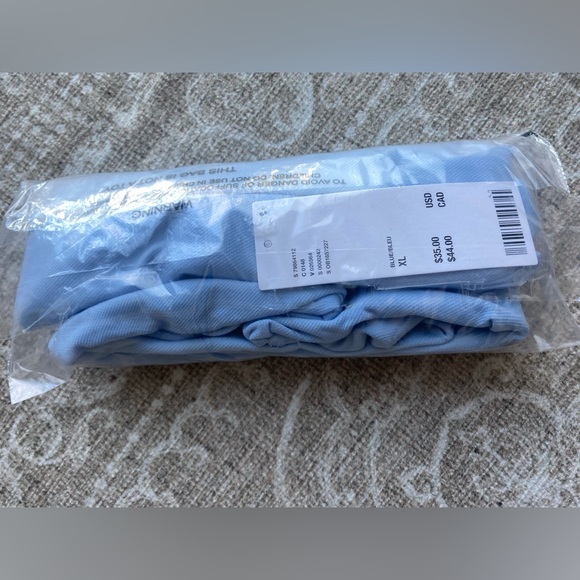 NWT Pastel Blue Asymmetrical Y2K 2000s Strapless Off Shoulder Tank Tube Top - Picture 6 of 6